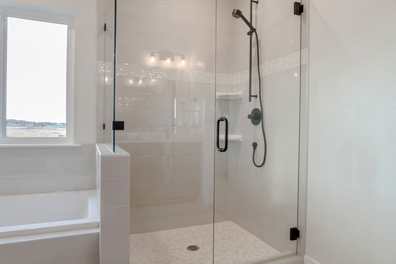 Walk-In Shower with Black Framed Glass
